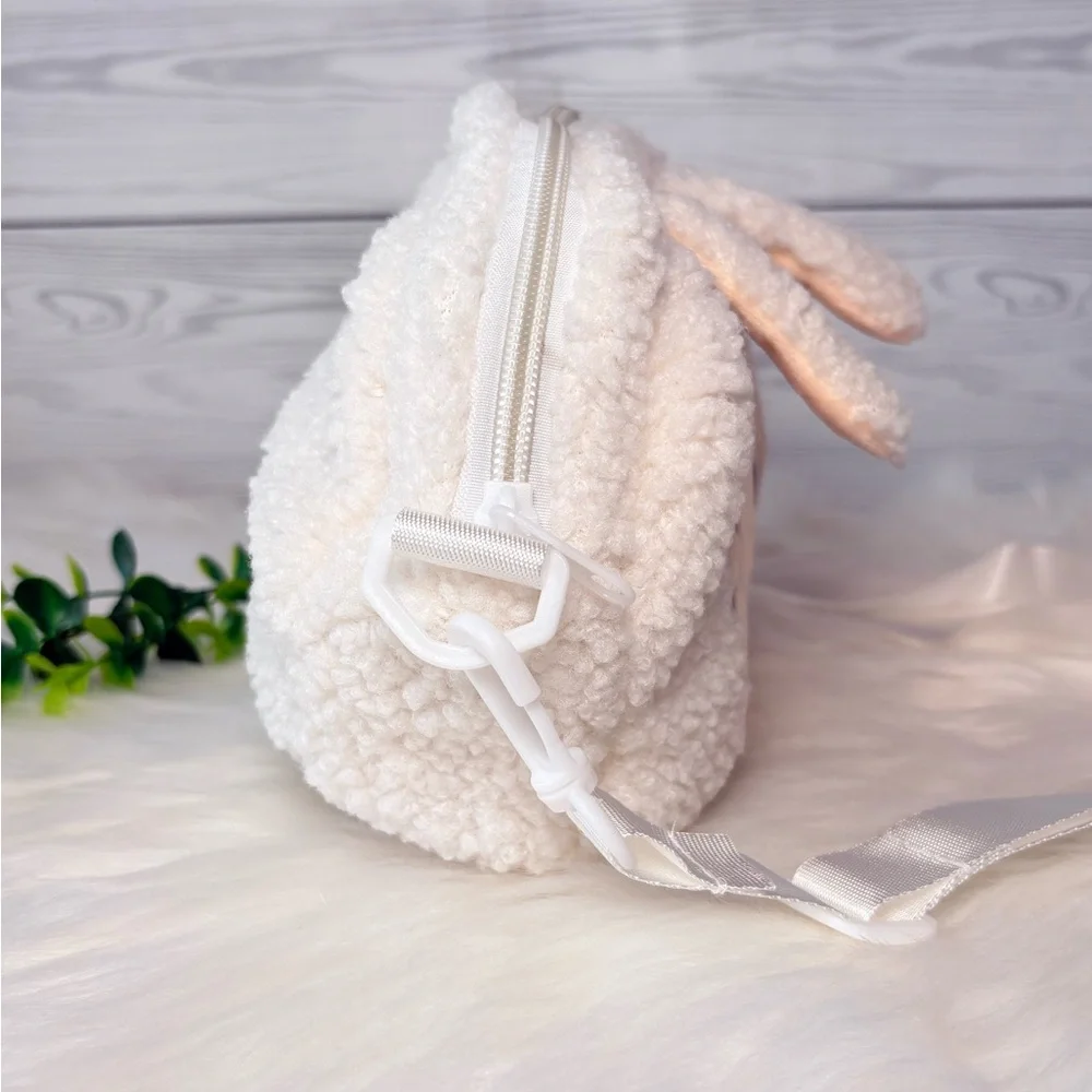 White Sherpa‎ Labubu Crossbody Bag